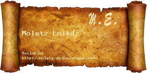 Moletz Enikő névjegykártya